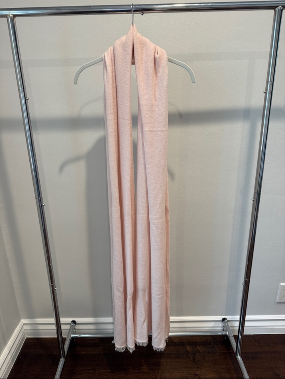 Joie Light Pink Long Cashmere Knit Scarf Wrap